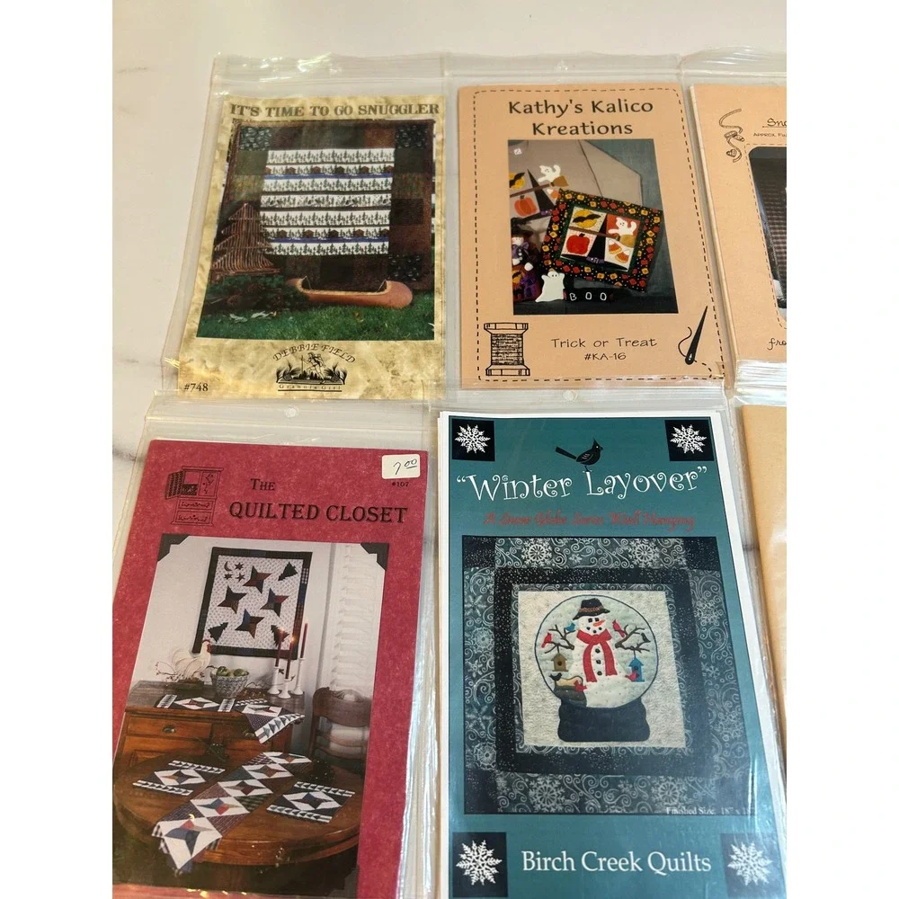 Lot of 9 Quilt Patterns‎ Kits Snowman Winter Holiday Table Runner Wall Hanging